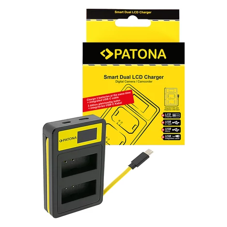 PATONA Smart Dual LCD USB nabíjačka pre Canon LP-E10 EOS EOS1100D EOS-1100D Rebel T3 Kiss X50
