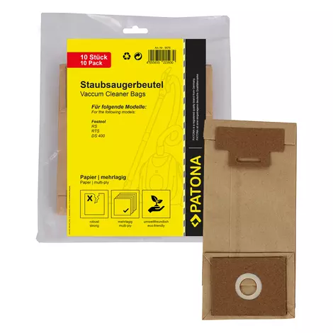 PATONA 10x porszívózsák többrétegű papír f. Festool RS RTS DS400