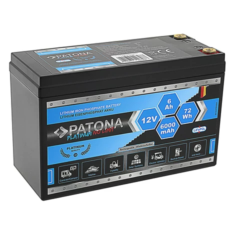 Batéria PATONA Platinum LiFePO4 12V 6Ah 72Wh 6000mAh