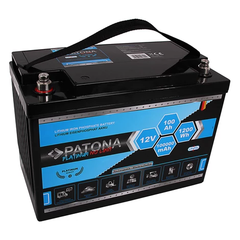 PATONA Platinum LiFePO4 akkumulátor 12V 100Ah 1200Wh 100.000mAh