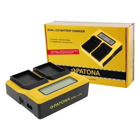 Synchron USB nabíjačka PATONA f. Olympus OM-1 BLX-1 s LCD