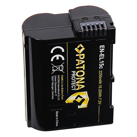 2X PATONA Protect V1 EN-EL15c Batterie 2250mAh Compatible avec Nikon Z5 Z6 II Z7 II etc. 