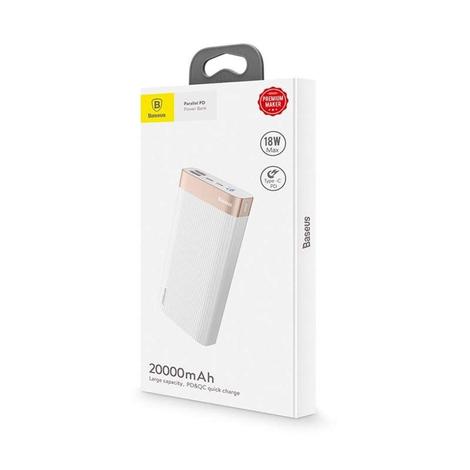 Baseus Parallel Type-C PD + QC3.0 power Bank 18W 20000 mAh Fehér (PPALL-APX02)