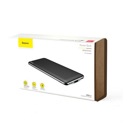 Baseus Simbo ultravékony Power Bank 10000 mAh Fekete PPALL-QB01