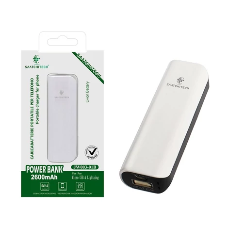 SAATCHITECH 2600mAh mini külső akkumulátor fekete