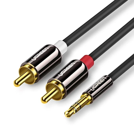 Ugreen 3.5mm mini jack to 2RCA audio kábel 3m - Fekete (10590)