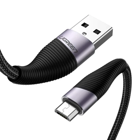 UgreenXXX USB - micro USB Quick Charge 3.0 / Huawei PCF dátový a nabíjací kábel 2,4A - 1m čierno-sivý (50873)