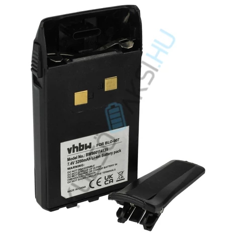 Náhrada rádiovej batérie VHBW pre BLO-004, BLO-007, BLO-001 - 3200 mAh 7,4 V Li-Ion + spona na opasok