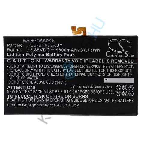 VHBW táblagép csere akkumulátor Samsung EB-BT975ABY készülékhez - 9800 mAh 3,85 V Li-polimer