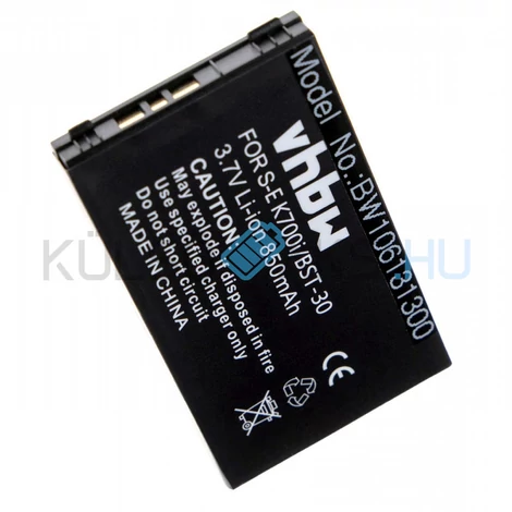 VHBW Telefon akkumulátor akku Sony-Ericsson BST-30 - 850mAh, 3.7V, Li-ion