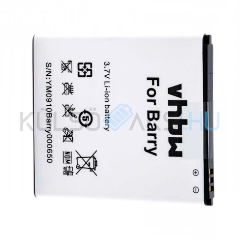 VHBW Telefon akkumulátor akku Wiko Barry - 2000mAh, 3.7V, Li-ion