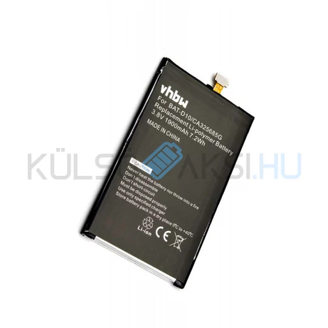 VHBW Telefon akkumulátor akku Acer BAT-D10, CA325685G - 1900mAh, 3.8V, Li-polymer