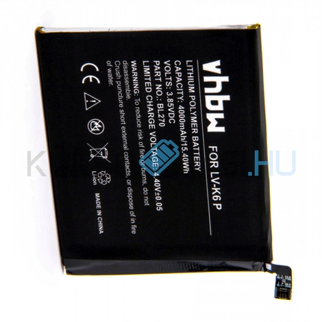 Mobile Phone Battery Replacement for Lenovo BL270 - 4000mAh, 3.85V, Li-polymer