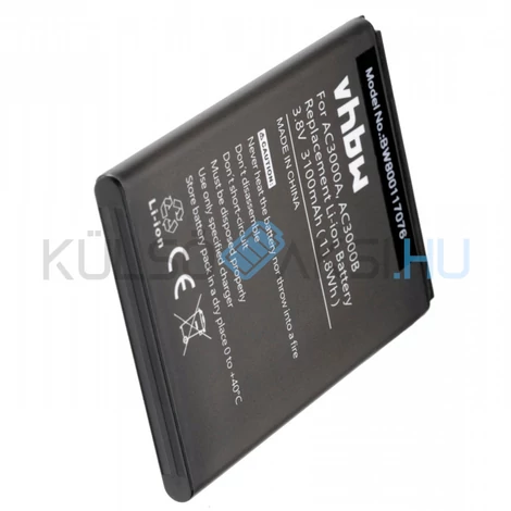 VHBW Telefon akkumulátor akku Archos AC3000A, AC3000B - 3100mAh, 3.8V, Li-ion