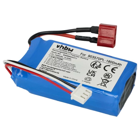 VHWB Modellkészítő eszköz, RC akkumulátor - 1800 mAh 7,4 V Li-polimer, T-dugó AWG16