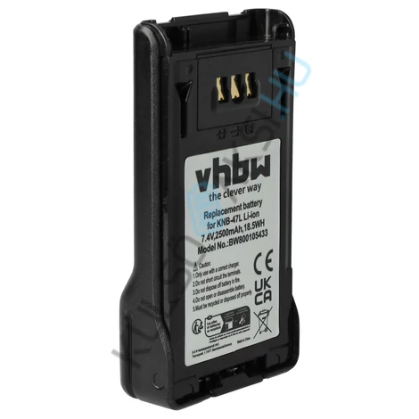 VHBW rádió csere akkumulátor Kenwood KNB-47L, KNB-50NC, KNB-48L, KNB-48, KNB-47 - 2500 mAh 7,4 V Li-Ion