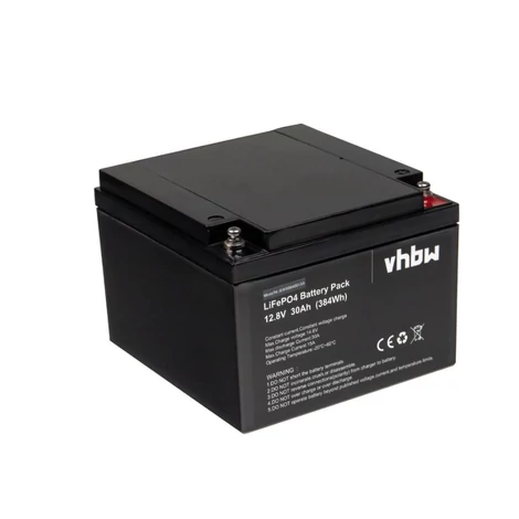 VHBW akkumulátor/akku LiFePO4 30Ah 12.8V 384 Wh Lítium-vasfoszfát akkumulátor, lakóautókhoz