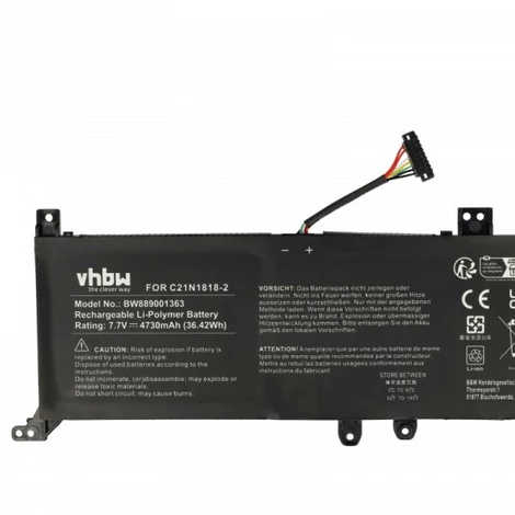 VHBW batéria pre notebook C21N1818-2 typu Asus X515K atď. 4730mAh