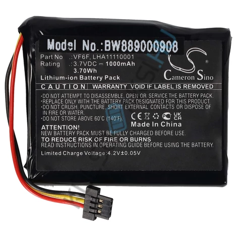 Výmena batérie VHBW GPS pre TomTom LHA11110001, VF6F - 1000mAh, 3,7V