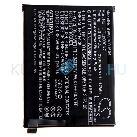 VHBW Telefon akkumulátor akku Alcatel TLp030K7 - 2900mAh, 3.85V, Li-polymer