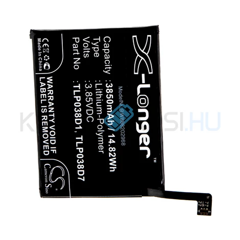 VHBW Telefon akkumulátor akku T-Mobile / Alcatel TLP038D1 - 3850mAh, 3.85V, Li-polymer