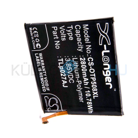 VHBW Telefon akkumulátor akku Alcatel TLp027AJ - 2800mAh, 3.85V, Li-polymer