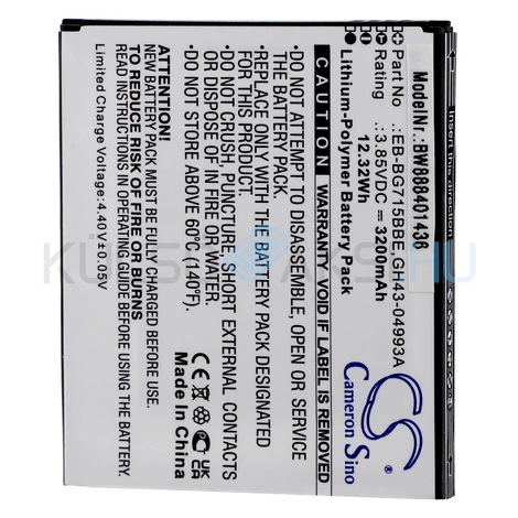 Batéria mobilného telefónu VHBW Samsung EB-BG715BBE, GH43-04993A - 3200mAh, 3.85V, Li-polymer
