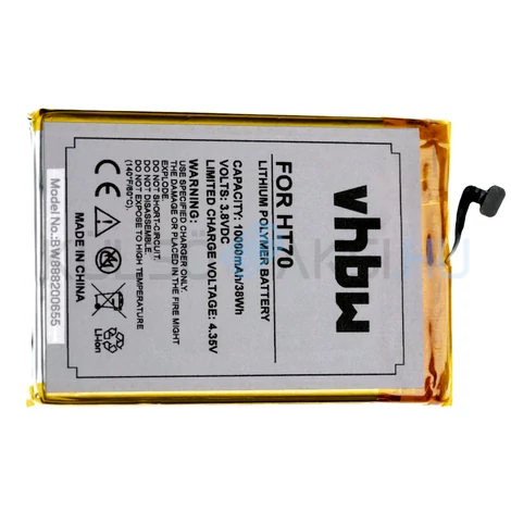 VHBW Telefon akkumulátor akku HomTom HT70 - 10000mAh, 3.8V, Li-polymer