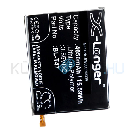 VHBW Telefon akkumulátor akku LG BL-T47, BL-T50, EAC64785301 - 4050mAh, 3.85V, Li-polymer