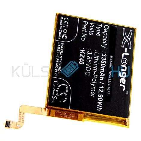 VHBW Telefon akkumulátor akku Motorola KZ40 - 3350mAh, 3.85V, Li-polymer
