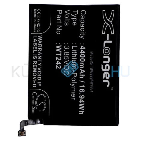 VHBW Telefon akkumulátor akku Nokia WT242 - 4400mAh, 3.85V, Li-polymer