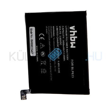 VHBW Telefon akkumulátor akku OnePlus BLP633 - 3400mAh, 3.85V, Li-polymer