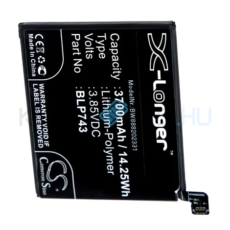 VHBW Telefon akkumulátor akku Oneplus BLP743 - 3700mAh, 3.85V, Li-polymer