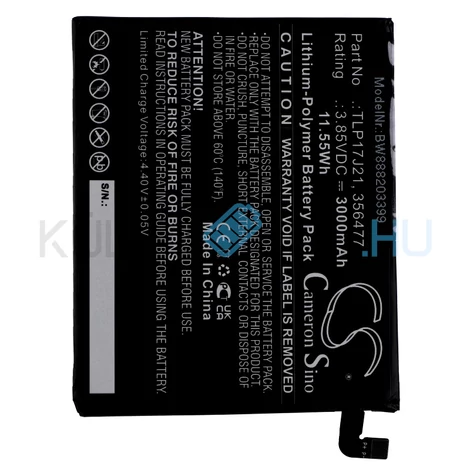 Batéria mobilného telefónu VHBW Wiko 356477, TLP17J21 - 3000mAh, 3.85V, Li-polymer