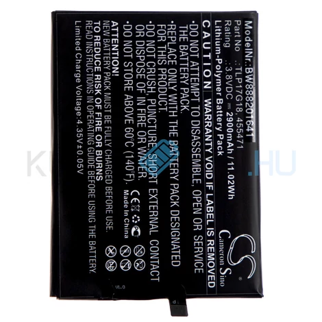 Batéria mobilného telefónu VHBW Wiko TLP17G18, 455471 - 2900mAh, 3.8V, Li-polymer