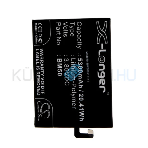 VHBW Telefon akkumulátor akku Xiaomi BM50 - 5300mAh, 3.85V, Li-polymer