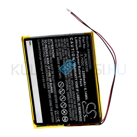 VHBW Autó diagnosztikai eszköz akkumulátor Xtool PL3265100 - 2200mAh, 3.7V, Li-polymer