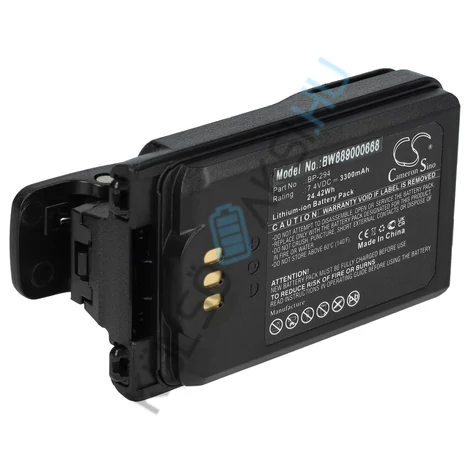 VHBW rádió csere akkumulátor az Icom BP-294-hez - 3300 mAh 7,4 V Li-Ion + övcsipesz