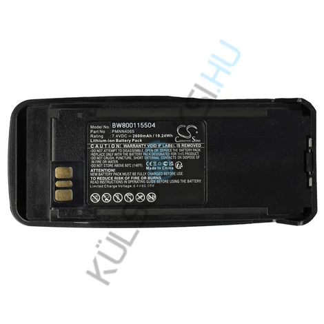 VHBW rádió csere akkumulátor Motorola NNTN4066, NNTN4077, NNTN4103 - 2600 mAh 7,4 V Li-Ion + övcsipesz