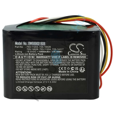 VHBW fűnyíró csere akkumulátor Cub Cadet 725-14826, 725-14827, 725-18426 - 6400 mAh 18,5 V Li-Ion