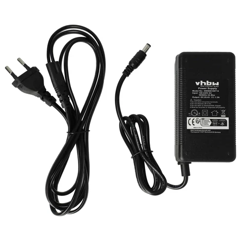 VHBW Bike charger suitable for E-Bike battery - 24 V batteries, round plug, 1.5 A