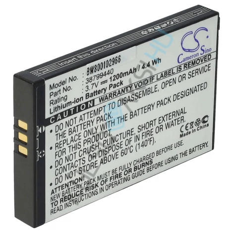 VHBW GPS csere akkumulátor Becker 38799440-hez - 1200mAh, 3,7V