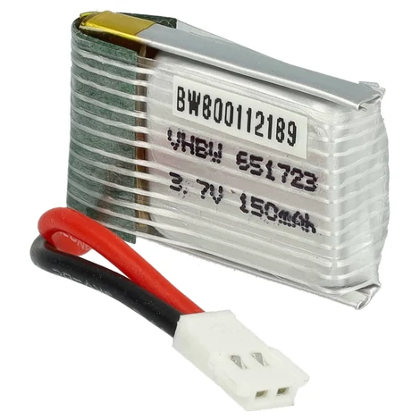 VHWB Modellkészítő eszköz, RC akkumulátor JJRC H20, H20H / Syma S8-hoz – 150 mAh 3,7 V Li-polimer, 2 tűs Walkera