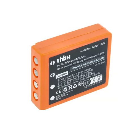 VHBW csere akkumulátor HBC BA223000 / BA223030 / FUA39 / FUB6 távirányítókhoz – 2000mAh 3.6V NiMH