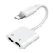 Joyroom Lightning - Lightning / 3,5 mm-es mini jack fejhallgató audio adapter és töltő, fehér (S-Y104)
