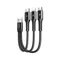 Joyroom 3in1 rövid USB - Lightning / USB Type C / micro USB töltőkábel, 3,5A, 15cm, fekete (S-01530G9-LCM-black)