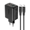 Acefast 2 az 1-ben töltő, 2x USB Type C / USB 65W, PD, QC 3.0, AFC, FCP (szett kábellel), fekete (A13-black)
