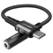 Acefast audio kábel USB typ C - 3,5 mm mini jack (zásuvka), 18 cm, DAC, AUX, čierny (C1-07-C-3,5mm-black)