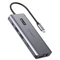 Choetech multifunkciós HUB kijelzővel 12in1 USB-C USB-C / USB-A / HDMI / VGA / AUX / SD / TF szürke (HUB-M26)