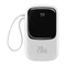 Baseus Qpow digitális kijelzős Power Bank gyors töltéssel 20000mAh 20W QC/PD/SCP/FCP beépített Lightning kábellel Fehér